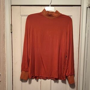 IMAN Orange Top with Gold Accents